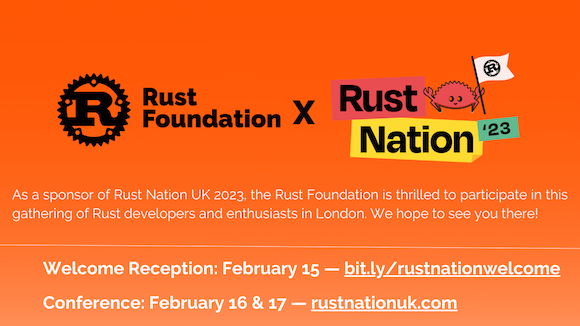Heading: Rust Foundation x Rust Nation '23